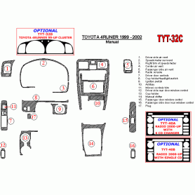 Toyota 4 Runner 1999 - 2002 Dash Trim Kit