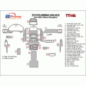 Toyota Sienna 2003 - 2010 Dash Trim Kit