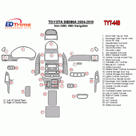 Toyota Sienna 2003 - 2010 Dash Trim Kit