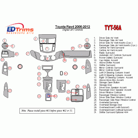 Toyota RAV-4 2006 - 2012 Dash Trim Kit