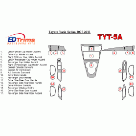 Toyota Yaris 2007 - 2011 Dash Trim Kit