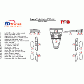 Toyota Yaris 2007 - 2011 Dash Trim Kit