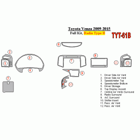 Toyota Venza 2009 - 2015 Dash Trim Kit