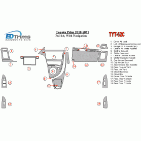 Toyota Prius 2010 - 2011 Dash Trim Kit