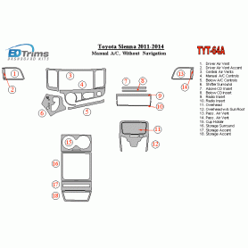 Toyota Sienna 2011 - 2014 Dash Trim Kit