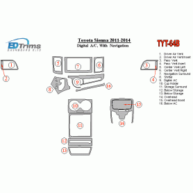 Toyota Sienna 2011 - 2014 Dash Trim Kit