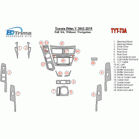 Toyota Prius V 2012 - 2019 Dash Trim Kit