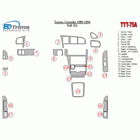 Toyota Cressida 1989 - 1994 Dash Trim Kit