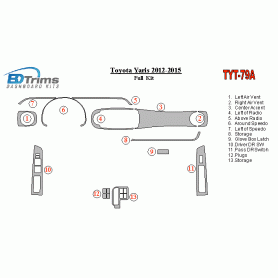 Toyota Yaris 2012 - 2015 Dash Trim Kit