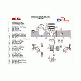 Volkswagen Beetle 2006 - 2011 Dash Trim Kit