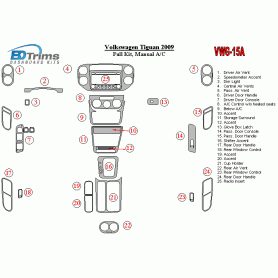 Volkswagen Tiguan 2009 - 2009 Dash Trim Kit