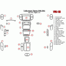 Volkswagen Tiguan 2010 - 2011 Dash Trim Kit