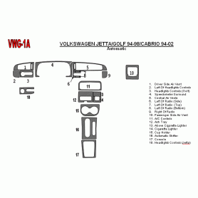 Volkswagen Cabrio 1994 - 2002 Dash Trim Kit