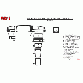 Volkswagen Cabrio 1994 - 2002 Dash Trim Kit