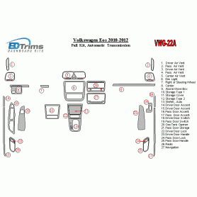 Volkswagen EOS 2010 - 2012 Dash Trim Kit