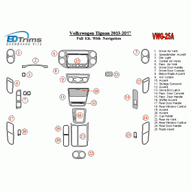 Volkswagen Tiguan 2013 - 2017 Dash Trim Kit