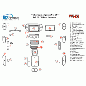 Volkswagen Tiguan 2013 - 2017 Dash Trim Kit