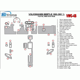 Volkswagen Beetle 1998 - 2001 Dash Trim Kit