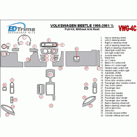 Volkswagen Beetle 1998 - 2001 Dash Trim Kit