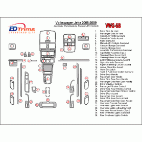 Volkswagen Jetta 2005 - 2009 Dash Trim Kit