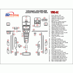 Volkswagen Jetta 2005 - 2009 Dash Trim Kit