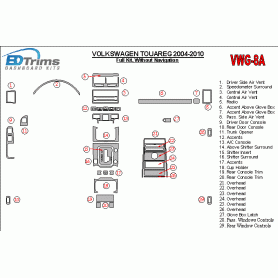 Volkswagen Touareg 2004 - 2010 Dash Trim Kit