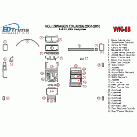 Volkswagen Touareg 2004 - 2010 Dash Trim Kit