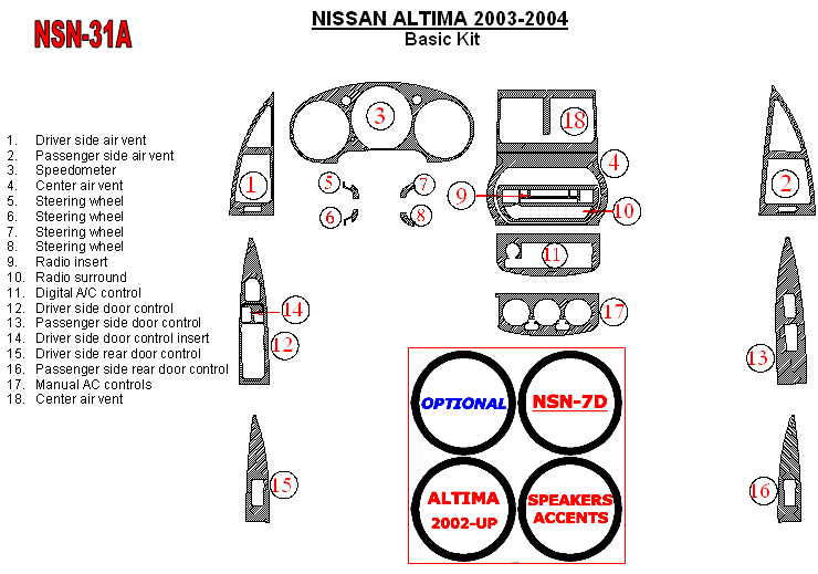 2003 nissan altima dash kit